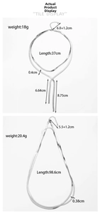 Detailed size and weight specs for double-layered stainless steel snake chain necklaces