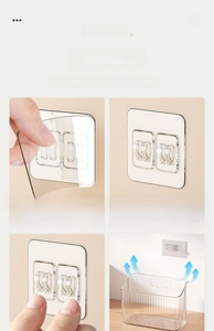 Step-by-step guide for wall-mounted adhesive hook installation for kitchen storage