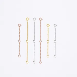 S925 sterling silver adjustable extender chains in rose gold, gold and silver finishes