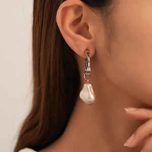 Boucles d'oreilles pendantes vintage en perles géométriques pour femmes élégantes