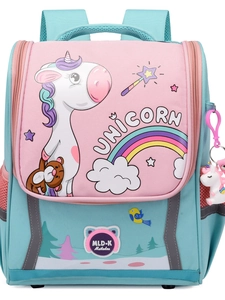 Kids School Backpack Oxford Cloth Waterproof Reflective Large Capacity Cartoon Unicorn Dinosaur For Boys Girls