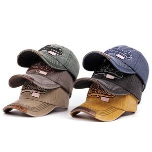 Retro Washed Cotton Baseball Cap Distressed Los Angeles Embroidery Curved Brim Adjustable Sun Hat Outdoor Vintage Style