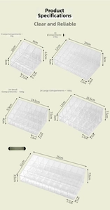 Detail specifications and dimensions table for acrylic lipstick holder organizers