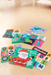 Detail of colorful soft cloth books for baby learning alphabet numbers and animals