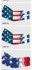 Three USA flag arm sleeves in vintage oil painting style with quick-dry sport fabric
