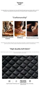 Detail of waterproof quilted black leather tote bag with soft and durable texture