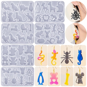 Animal Series Silicone Molds For Earring Pendants DIY Jewelry Casting Resin Craft Tools Cat Dog Bear Insect Shape