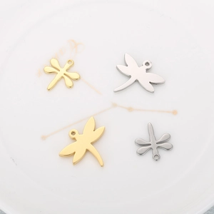 DIY stainless steel dragonfly pendants in gold and silver finish for jewelry making