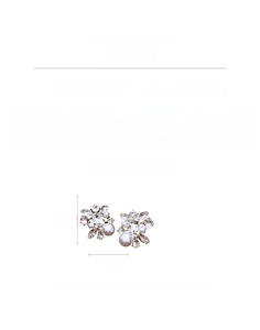 Detail specifications of rhinestone teardrop pearl earrings showing size and 21.2g weight