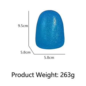 Rainbow sugar squeeze toy in blue with matte texture, measures 9.5cm and weighs 263g