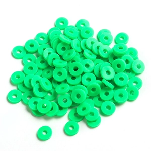Perles disques en pâte polymère verte de 6mm pour bijoux DIY et bracelets