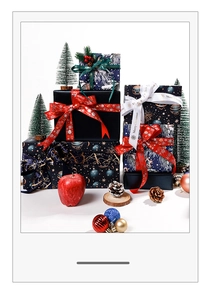 Détails de papier kraft de Noël imperméable avec flocons de neige et rubans festifs