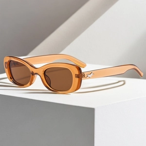 Vintage Oval Sunglasses PC Frame UV400 Protection Chic Star Decor Small Frame Retro Eyewear For Outdoor Travel