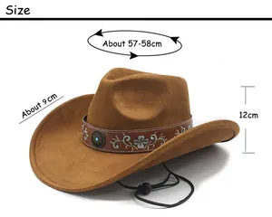 Guida alle taglie per cappello da cowboy con circonferenza 57-58cm e tesa di 9cm