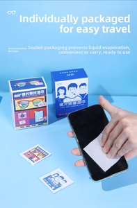Detail showing individual anti-fog lens wipes being used to clean a smartphone screen