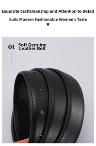Close-up of black genuine leather belt showing high-quality texture and precise stitching