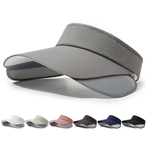 Unisex Empty Top Sun Visor Hat Polyester Wide Brim UV Protection With Retractable Side Panels For Outdoor Sports Beach