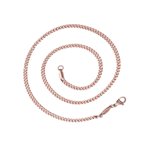 3mm rose gold stainless steel Cuban chain necklace with a polished metallic hip hop design