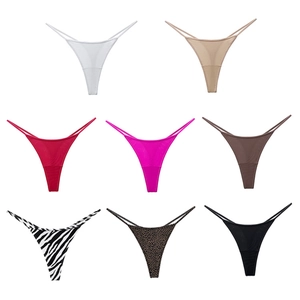 Ice silk g-string thong set for women in various colors and animal patterns