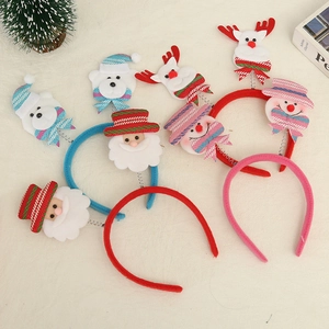 Christmas headbands featuring Santa, reindeer, and snowman icons for festive party decor