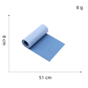 Blue denim fabric patch roll for DIY repairs measuring 51cm long and 8cm wide