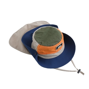 Kids quick-dry outdoor sun hat with neck protection flap and adjustable wind rope