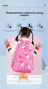 Ergonomic kids school bag with thickened back padding and S-shaped shoulder straps