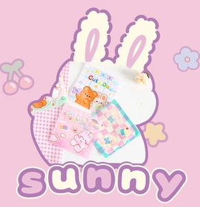 Detailed view of cute cartoon animal resealable bags with bear and rabbit patterns