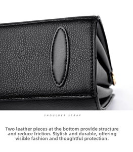 Detailed macro view showing the reinforced base and pebble leather texture of the handbag