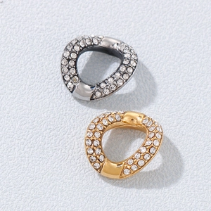 Irregular geometric chain pendants with sparkling rhinestones in gold and silver finish