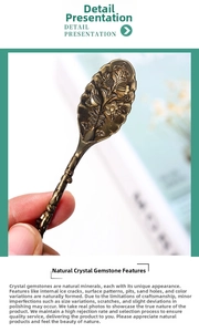 Macro shot of vintage bronze spoon head featuring intricate sunflower relief and wavy edges