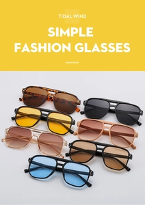 Multi-color display of double bridge pilot sunglasses with tortoise and transparent frames