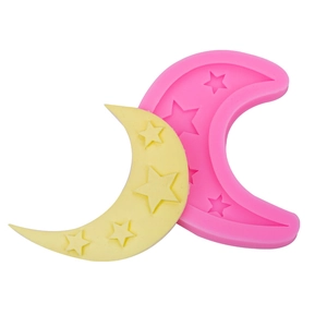 Stampo in silicone a forma di luna e stella per lecca-lecca, fondente e cioccolato