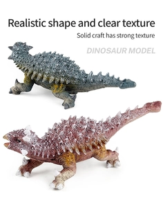 Detalle del modelo de anquilosaurio con textura de armadura de púas y material sólido