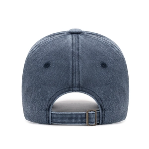 Verstellbare Baseballkappe aus gewaschener Baumwolle in Marineblau mit Metallschnalle