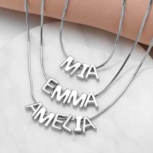 Collana Con Ciondolo Iniziale Alfabeto Minimalista Catena A Serpente Tono Argento Gioielli In Rame Da Donna Accessorio Moda DIY