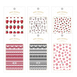 3D ultra-thin adhesive nail art stickers set with floral, fruit and lace designs