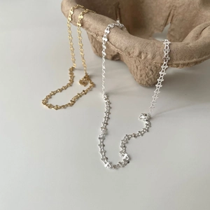 925 Sterling Silver Necklace Minimalist Wing Shaped Openwork Interlocking Links Jewelry For Women Versatile Chain