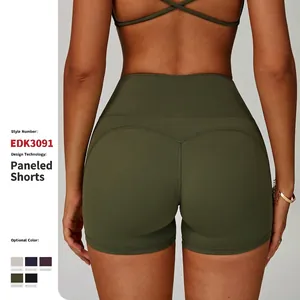 Shorts De Yoga Femme Taille Haute Nylon Spandex Contrôle Du Ventre Lifting Des Fesses Séchage Rapide Fitness Gym Course Sport