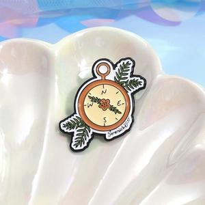 Broche en Émail Boussole Avec Fleur et Feuilles Verset Biblique Jérémie 29:11 Badge en Alliage de Zinc pour Sac à Dos Vêtements