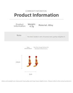 Spécifications détaillées des boucles d'oreilles carpe koi rouge avec tiges en argent s925