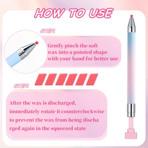 How to use the blue gradient nail wax dotting pen tool with detailed step instructions