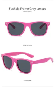 Front and 45-degree angle of purple full-rim sunglasses with dark grey resin lenses