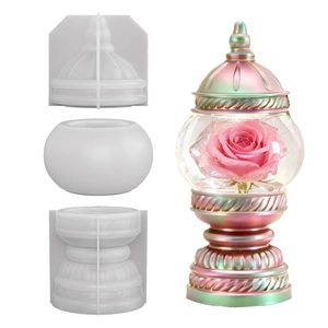 DIY silicone mold set for Turkish lamp decor and elegant embossed storage jar craft