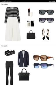 Fashionable square frame sunglasses shown in stylish dress collocation for men and women