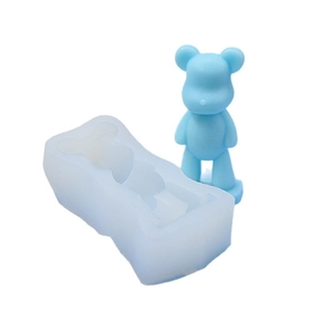 Stampo in silicone a orso e ciondolo orso in resina blu per portachiavi fai-da-te