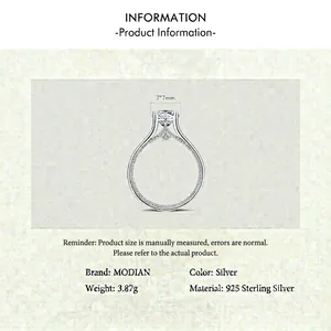 Elegant S925 sterling silver solitaire ring with 7mm round brilliant cut cubic zirconia