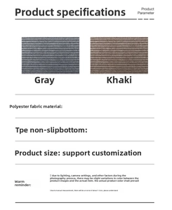 Detailed specifications table of anti-slip striped polyester door mat with TPE backing