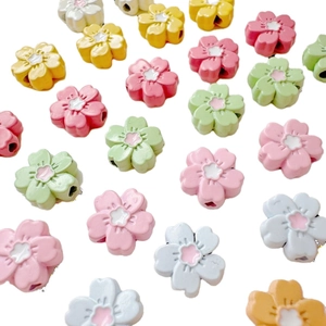 Summer colorful flower-shaped beads for DIY jewelry making and handmade crafts