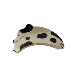 Cute sleeping dog acetate hair claw clip with black spots for women hair styling